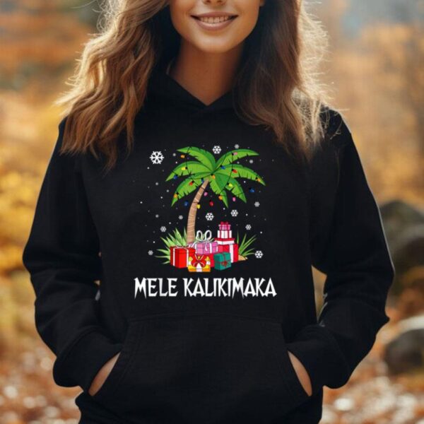 Mele Kalikimaka Hawaiian Christmas Palm Tree Family Pajamas Unisex Hoodie