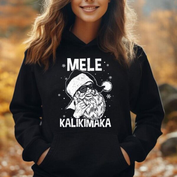 Mele Kalikimaka Santa Claus Shaka Hawaiian Christmas Hawaii Unisex Hoodie