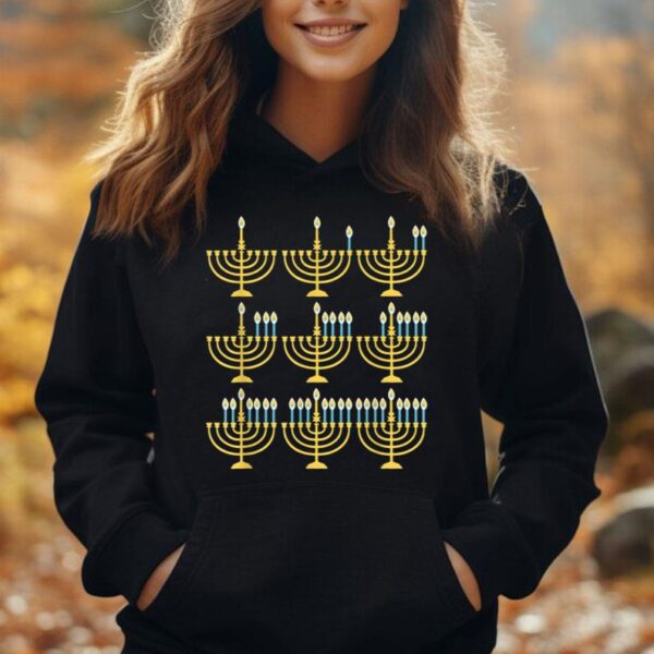 Menorah Hanukkah Challah Days Funny Pajama Family Matching Unisex Hoodie