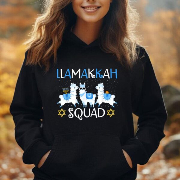 Menorah Hanukkah Llamakah Squad Cute Alpaca Chanukah Unisex Hoodie