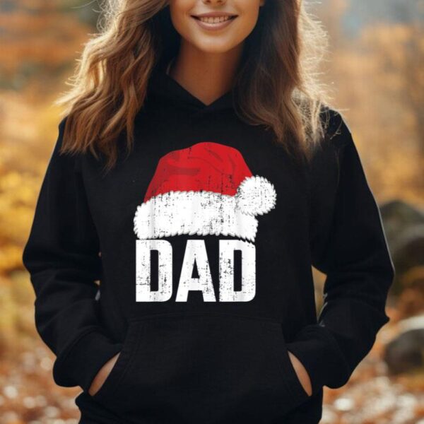 Mens Dad with santa claus hat matching family christmas pajama Unisex Hoodie