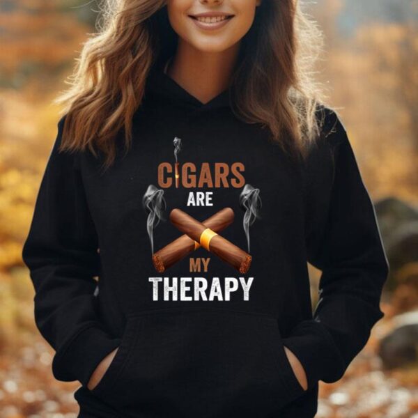 Mens Funny Cigars Are My Therapy Cuban Cigar Lover Smoking Unisex Hoodie