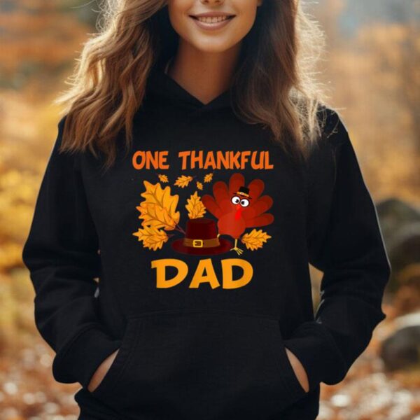 Mens One Thankful Dad Autumn Fall Turkey Thanksgiving Unisex Hoodie