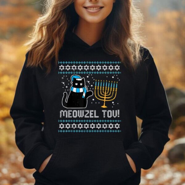 Meowzel Tov Black Cat Funny Hanukkah Chanukah Men Women Kids Unisex Hoodie