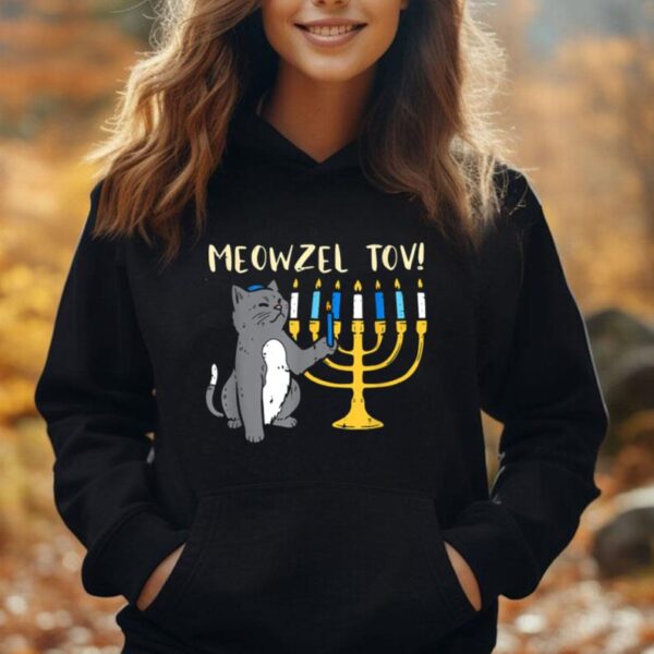 Meowzel Tov Hanukkah Holiday Funny Pajama Family Matching Unisex Hoodie