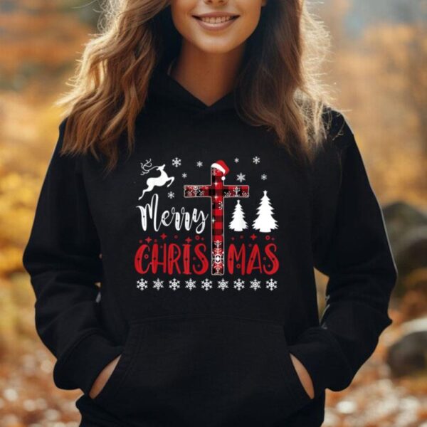 Merry Christmas Christians Buffalo Red Plaid Pajama Unisex Hoodie