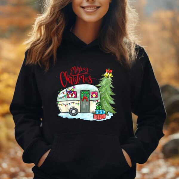 Merry Christmas Happy Camper Funny Camping Life Family Xmas Unisex Hoodie