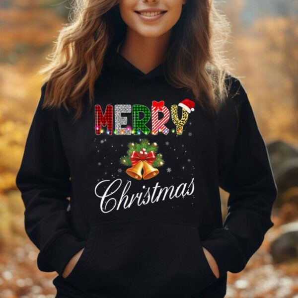 Merry Christmas Leopard Buffalo Red Plaid For Women Men Unisex Hoodie