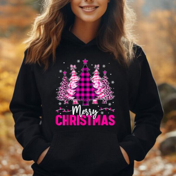 Merry Christmas Lights Tree Pink Funny Family Pajama Xmas Unisex Hoodie