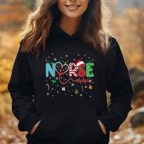 Merry Christmas Nurse Xmas Scrub Nurse Christmas Pattern Unisex Hoodie