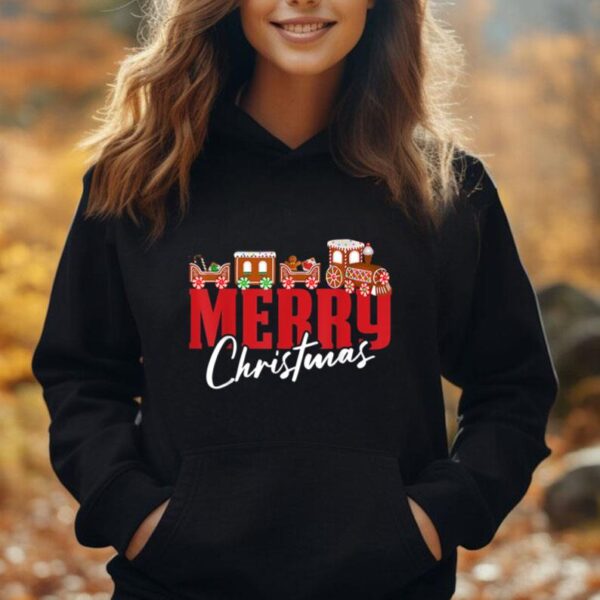 Merry Christmas Pajama Cookie Train Gingerbread Candy Cane Unisex Hoodie