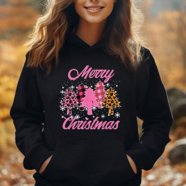 Merry Christmas Pink Trees Leopard Xmas Holidays Women Girls Unisex Hoodie