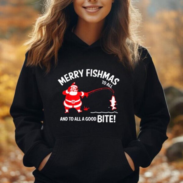 Merry Fishmas Funny Fish Fishing Fisherman Christmas Xmas Unisex Hoodie