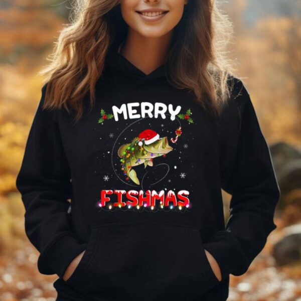 Merry Fishmas Funny Fishing Christmas Pajama Fishers Unisex Hoodie