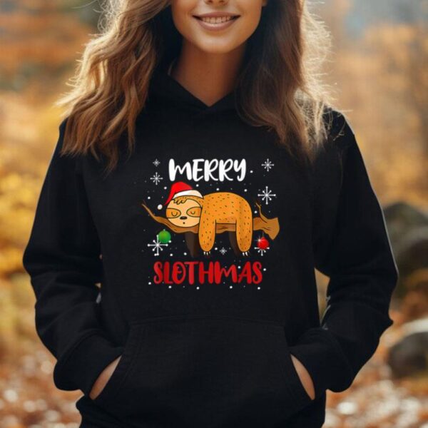 Merry Slothmas Funny Christmas Pajama for Sloth Lover Unisex Hoodie