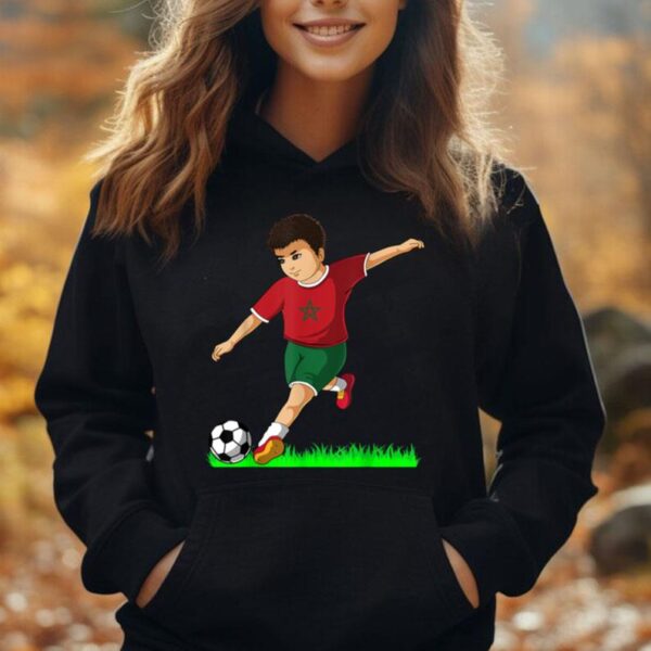 Moroccan Soccer Boy Morocco Flag Jersey Football Fans Unisex Hoodie