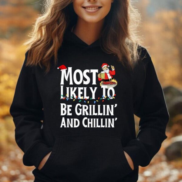 Most Likely To Be Grillin' And Chillin' Funny Santa Grilling Unisex Hoodie