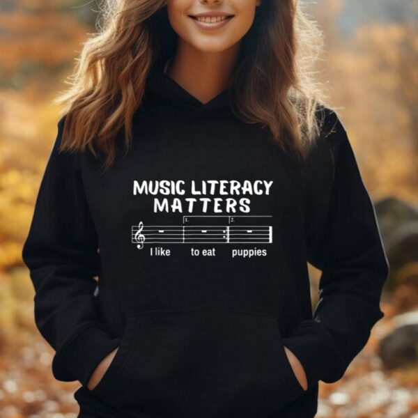 Music Literacy Matters I Like To Eat Puppies Unisex Hoodie