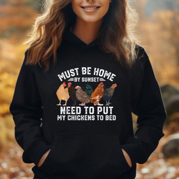 Must Be Home By Sunset Need To Put Chicken To Bed Unisex Hoodie