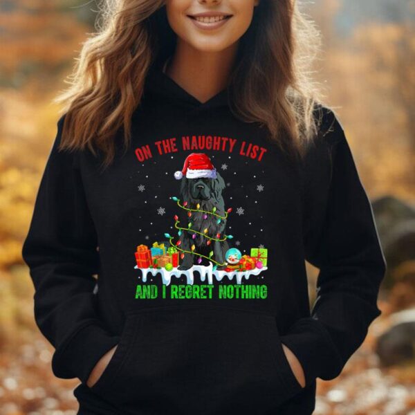 Naughty List & I Regret Nothing Xmas Newfoundland Dog Unisex Hoodie