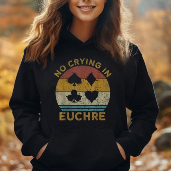 No Crying In Euchre Vintage Euchre Card Game Unisex Hoodie