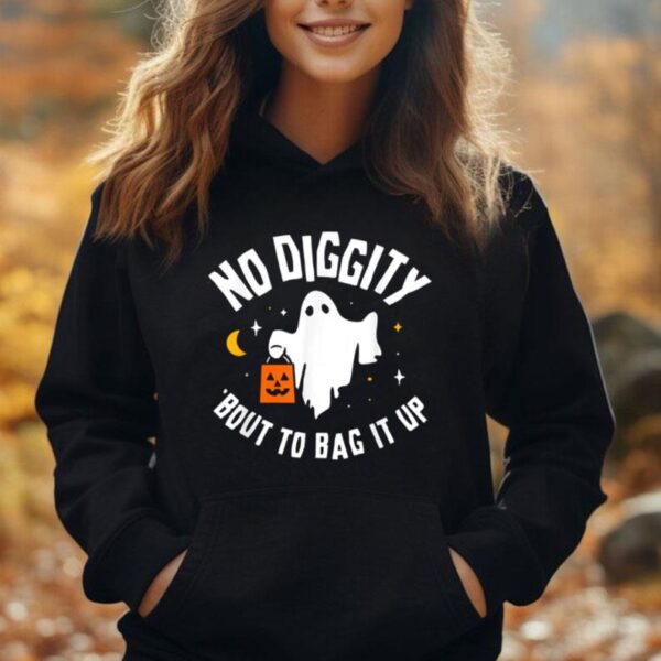 No Diggity Bout To Bag It Up Cute Ghost Halloween Kids Candy Unisex Hoodie