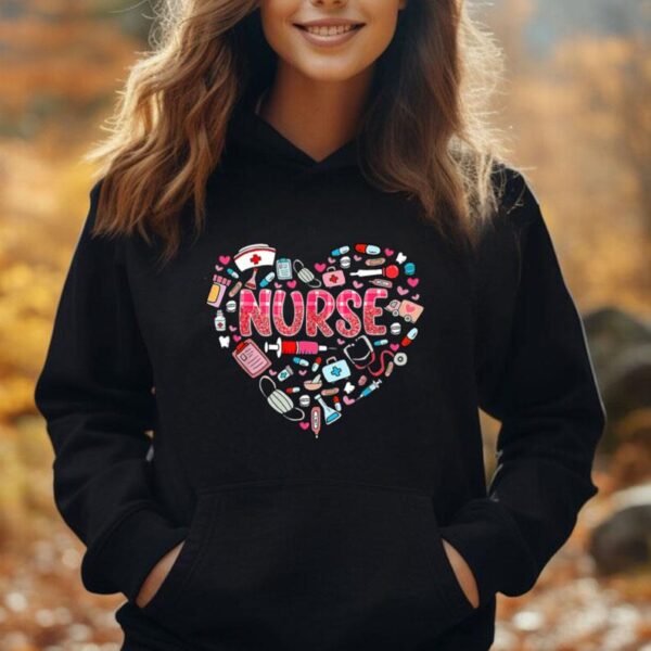 Nurse Life Valentines Day Stethoscope ER ICU NICU RN Women Unisex Hoodie