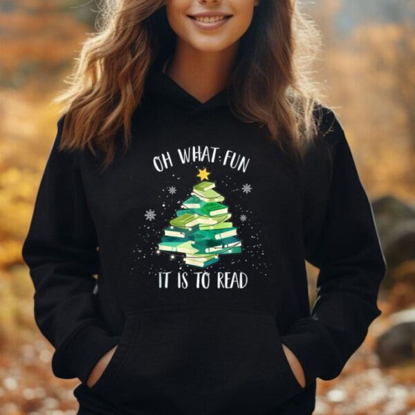 Oh What Fun It Is To Read Christmas Tree Book Holiday Unisex Hoodie