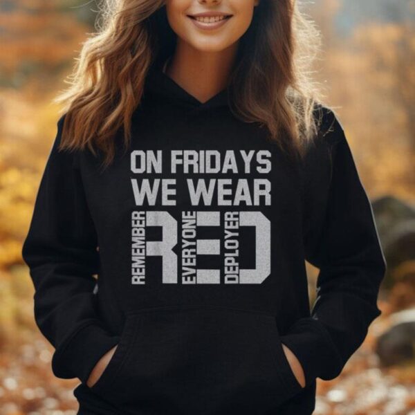 On Fridays We Wear Red Military Veteran Day US Flag Unisex Hoodie