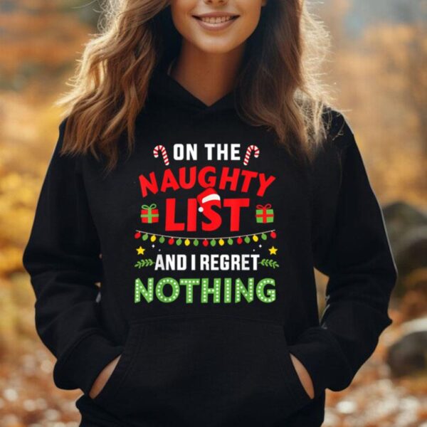 On naughty list and i regret nothing for kids christmas Unisex Hoodie