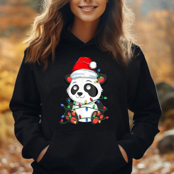 Panda Christmas Tree Light Santa Xmas Kids Boy Girl Pajamas Unisex Hoodie