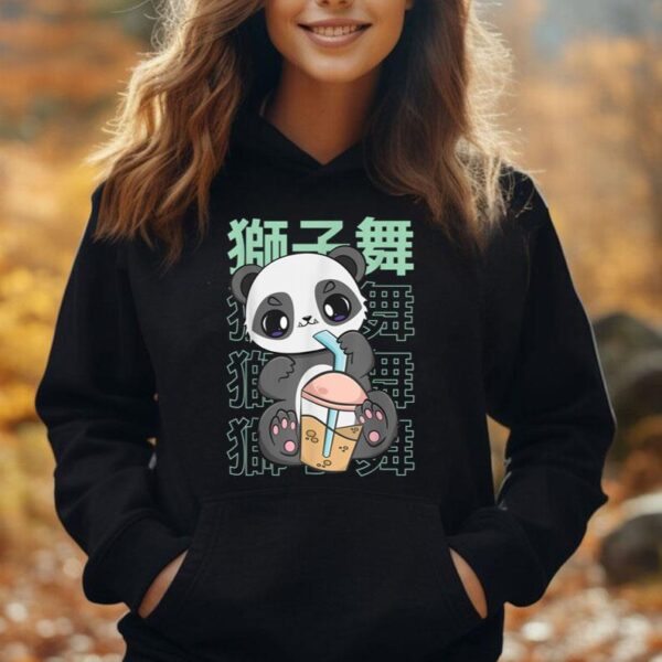 Panda Drinking Boba Pearls For Bubble Tea Milk Kawaii Bear Unisex Hoodie