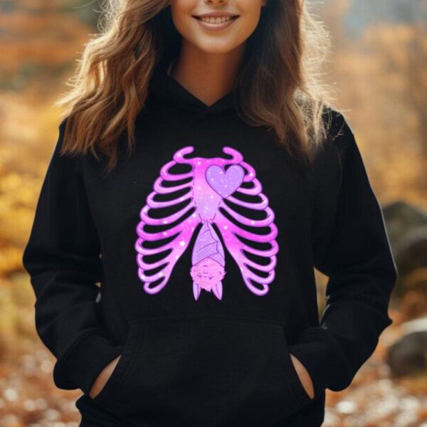 Pastel Goth Kawaii Bat Skeleton Ribcage Witchy Aesthetic Unisex Hoodie