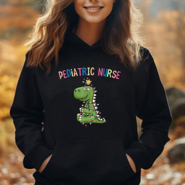 Pediatric Nurse Christmas Peds Dinosaur RN Xmas Peds Nurse Unisex Hoodie