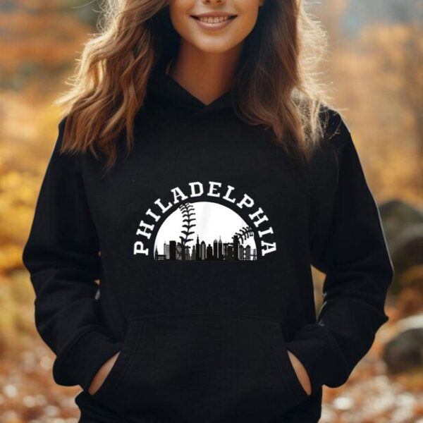 Philly Cityscape Baseball Philadelphia Skyline Vintage Unisex Hoodie