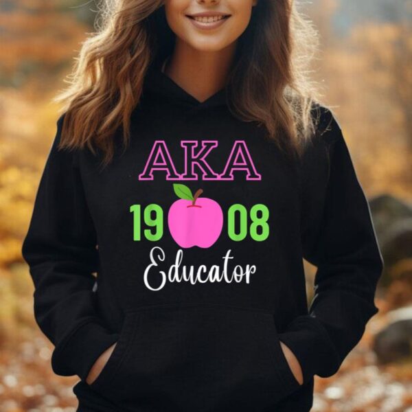 Pink Green AKA educator black history month teacher squad Unisex Hoodie