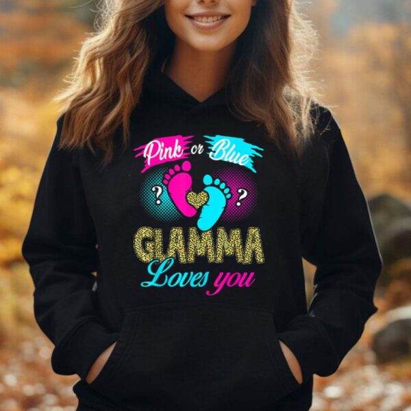 Pink Or Blue Glamma Loves You Baby Gender Reveal Unisex Hoodie