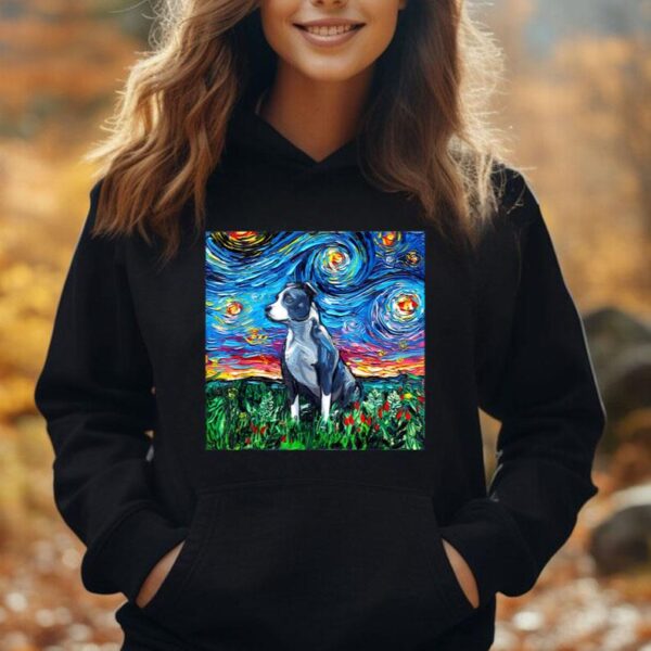 Pitbull Starry Night dog Art Van Gogh Style Pitbull Dog Love Unisex Hoodie