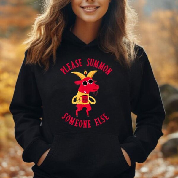 Please Summon Someone Else Funny Devil Satan Saying Coffee Unisex Hoodie