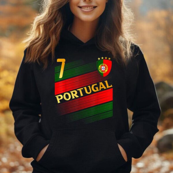 Portugal Soccer Portugese Flag Football Retro 7 Jersey Unisex Hoodie