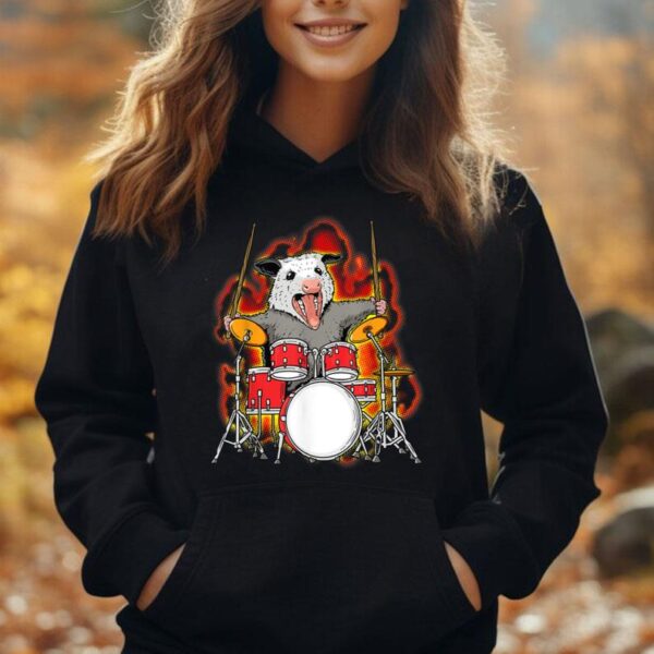 Possum Shirt Drumming Opossum Playing the Drums Drummer Unisex Hoodie