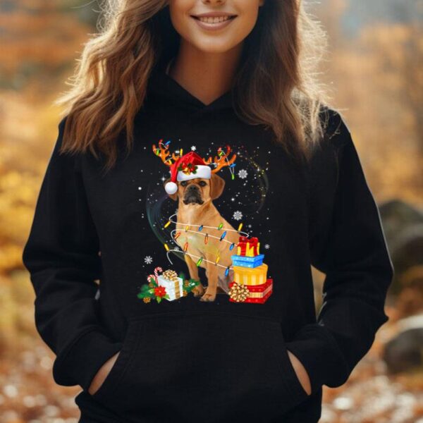 Puggle Christmas Tree Light Pajama Dog Xmas Unisex Hoodie