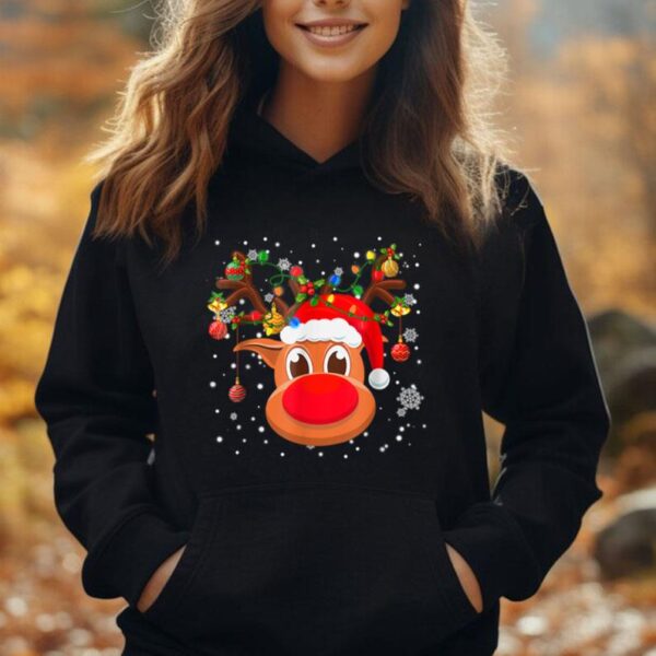 RUDOLPH Red Nose Reindeer T Shirt Santa Christmas Unisex Hoodie