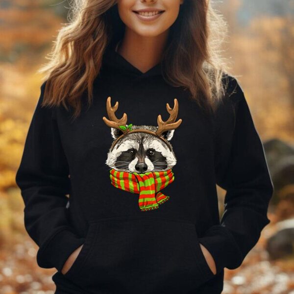 Raccoon Christmas Santa Clause Reindeer Xmas Raccoon Lovers Unisex Hoodie