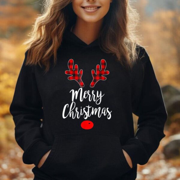 Red Black Christmas Gifts Buffalo Plaid Deer Women Men Kids Unisex Hoodie