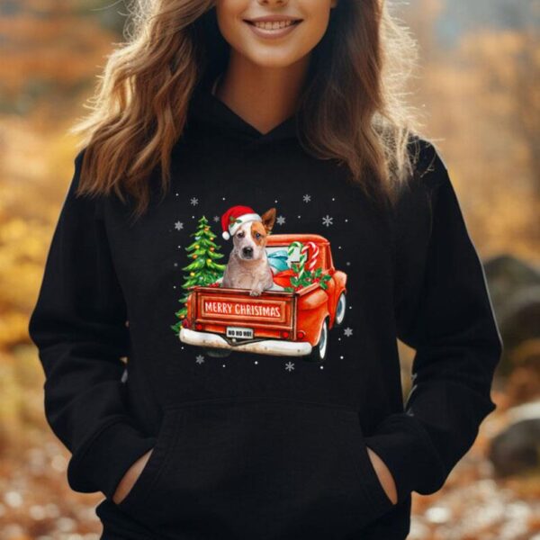 Red Heeler Ride Red Truck Christmas Australian Cattle Dog Unisex Hoodie