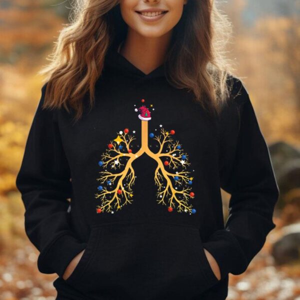 Respiratory Therapist Lungs Christmas Tree RT Xmas Light Unisex Hoodie