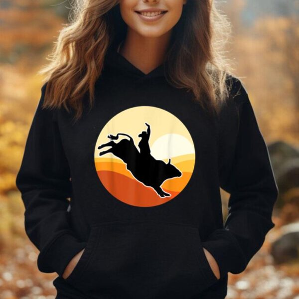 Retro Bull Riding Design Apparel - Cowboy Bull Riding Unisex Hoodie