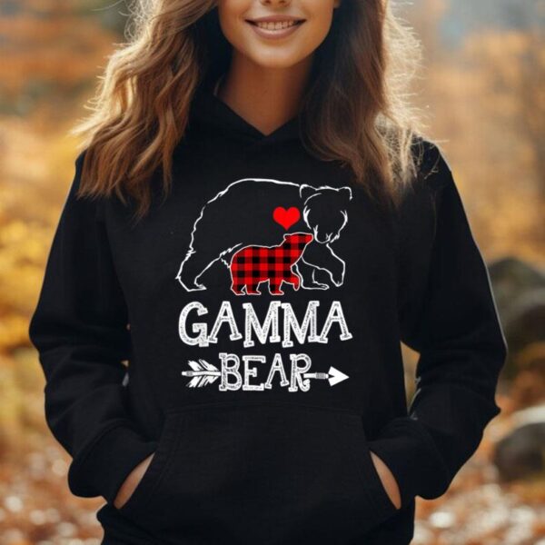 Retro Gamma Bear Buffalo Plaid Christmas Family Unisex Hoodie