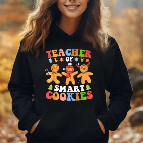 Retro Groovy Christmas Teacher of Smart Gingerbread Cookies Unisex Hoodie